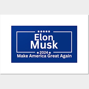 Elon Musk  For President trump 2024 Posters and Art